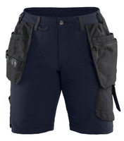 BLAKLADER Shorts 7183 with Holster Pockets  for BLAKLADER Shorts | 7183 Womens Craftsman Dark Navy Blue Shorts with Holster Pockets 4-Way Stretch that have Configuration available in Carpentry