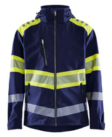 The Windproof Blaklader jacket model 4494 in Navy Blue with High Vis Yellow details is essential for your work wardrobe.