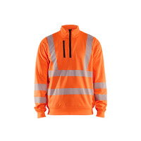 BLAKLADER 3564 High Vis Fleece Sweater Orange (Men) in Pique Fleece – product display image; Application Craftsman, Holster Pockets false, Features Soft, brushed inner; Wide reflectors