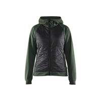 BLAKLADER 3464 Craftsman Fleece Sweater Autumn Green / Black (Women) in Polyester Fleece – product display image; Holster Pockets false, Features Soft, brushed inner