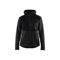 BLAKLADER 3542 Craftsman Fleece Sweater Black (Women) in Polyester Pique Fleece – product display image; Holster Pockets false, Features Soft, brushed inner; Body-hugging fit; Reflective details