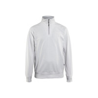BLAKLADER 3369 Painters Sweater White (Men) in Cotton French Terry 320 gsm – product display image; Holster Pockets false, Features 100% cotton