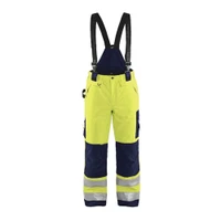 BLAKLADER 1885 High Vis Bib Overall Hi-Vis Yellow / Navy Blue (Men) in Waterproof Laminated Polyester Oxford with Holster Pockets and Kneepad Pockets