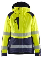 The Blaklader Womens Winter jacket in High Vis Yellow with Navy Blue details is a must-have for any worker.