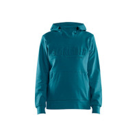 BLAKLADER 3560 Craftsman Hoodie Teal (Women) in Cotton French Terry 320 gsm – product display image; Holster Pockets false, Features 100% cotton; Kangaroo pocket