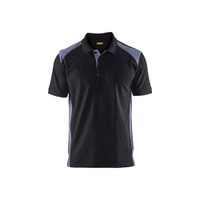 BLAKLADER 3324 Short Sleeve Polo Shirt Black / Grey (Men) in PolyCotton Pique Knit 220 gsm – product display image; Holster Pockets false