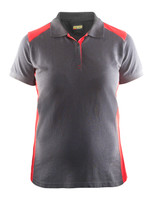 Enhance your wardrobe with the BLAKLADER 3390 Women's Grey / Red Profile Polo Shirt.