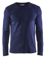 BLAKLADER T-Shirt  3314  with  for BLAKLADER T-Shirt  | 3314 Mens Navy Blue Long Sleeve T-Shirt in Cotton that have Long Sleeve  available in Australia and New Zealand