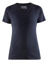 The Blaklader Workwear Womens t-shirt model 3334 in Dark Navy Blue is perfect for layering under your work jacket, providing both style and comfort.