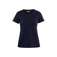 BLAKLADER 3334 Short Sleeve T-Shirt Navy Blue (Women) in Lightweight Cotton Single Jersey