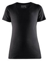 Experience the perfect blend of functionality and fashion with the Black Blaklader Womens t-shirt, designed with Round Neck and Classic Fit for those who work hard and play hard.