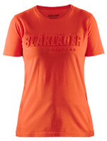 Buy online in Australia and New Zealand a Womens Orange T-Shirt  for Electricians that are comfortable and durable.
