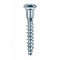 RAMPA KOK Corner Connector Screw Screw-in 7mm 50mm Steel Silver Zinc