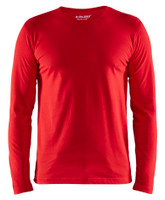 BLAKLADER Cotton Red  T-Shirt  for Carpenters that have Long Sleeve  available in Australia and New Zealand