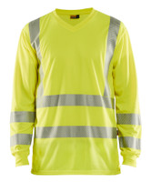 BLAKLADER T-Shirt  3385 with  for SNICKERS T-Shirt  | 3385 High Vis Yellow UV Protection Long Sleeve T-Shirt with Reflective Tape Polyester that have UV Protection  available in Australia and New Zealand