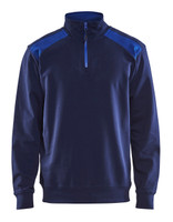 BLAKLADER Pullover  3353  with  for BLAKLADER Pullover  | 3353  Navy Blue / Cornflower Blue 1/4 Zip Jersey Pullover in Polyester that have 1/4 Zip  available in Australia and New Zealand