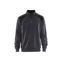 BLAKLADER 3353 Craftsman Sweater Mid Grey / Black (Men) in Cotton French Terry 320 gsm