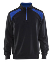 BLAKLADER Pullover  3353 with  for BLAKLADER Pullover  | 3353 Black / Blue 1/4 Zip Pullover in Cotton that have 1/4 Zip  available in Australia and New Zealand