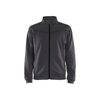 BLAKLADER 3362 Fleece Sweater Mid Grey / Black (Men) in Polyester Pique Fleece – product display image; Holster Pockets false, Features Soft, brushed inner; Kangaroo pocket