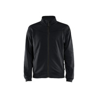 BLAKLADER 3362 Fleece Sweater Black / Dark Grey (Men) in Polyester Pique Fleece – product display image; Holster Pockets false, Features Soft, brushed inner; Kangaroo pocket