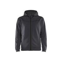 BLAKLADER 3363 Fleece Sweater Mid Grey / Black (Men) in Polyester Pique Fleece – product display image; Holster Pockets false, Features Soft, brushed inner; Kangaroo pocket