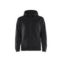 BLAKLADER 3363 Fleece Sweater Black / Dark Grey (Men) in Polyester Pique Fleece – product display image; Holster Pockets false, Features Soft, brushed inner; Kangaroo pocket