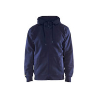 BLAKLADER 3366 Craftsman Hoodie Navy Blue (Men) in Brushed PolyCotton Terry 360 gsm – product display image; Holster Pockets false, Features Soft, brushed inner; Kangaroo pocket