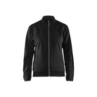 BLAKLADER 3394 Craftsman Fleece Sweater Black / Dark Grey (Women) in Polyester Pique Fleece – product display image; Holster Pockets false, Features Soft, brushed inner; Kangaroo pocket