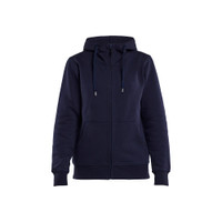 BLAKLADER 3395 Craftsman Hoodie Navy Blue (Women) in Brushed PolyCotton Terry 360 gsm – product display image; Holster Pockets false, Features Soft, brushed inner; Kangaroo pocket