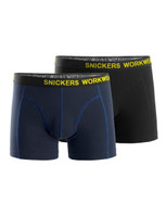 SNICKERS Underwear | 9436 Mens 2 Pack Black/Navy Blue Cotton Stretch