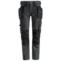 SNICKERS Trousers | 6208 Lite Work Steel Grey Trousers with Kneepad Pockets and Holster Pockets 4-Way Stretch