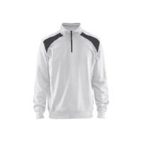 BLAKLADER 3353 Craftsman Sweater White / Dark Grey (Men) in Cotton French Terry 320 gsm