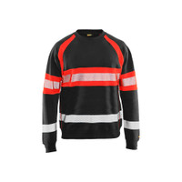 BLAKLADER 3359 High Vis Sweater Black / Hi-Vis Red (Men) in Cotton French Terry