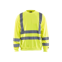 BLAKLADER 3341 High Vis Sweater Hi-Vis Yellow (Men) in Polyester Jersey – product display image; Application Craftsman, Holster Pockets false, Features Wide reflectors
