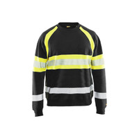BLAKLADER 3359 High Vis Sweater Black / Hi-Vis Yellow (Men) in Cotton French Terry