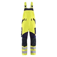 BLAKLADER 2889 High Vis Bib Overall Hi-Vis Yellow / Navy Blue (Men) in Inherent Flame-Resistant Ripstop with Kneepad Pockets