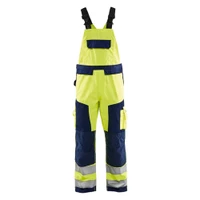 BLAKLADER 2660 High Vis Regular Fit Bib Overall Hi-Vis Yellow / Navy Blue (Men) in Water-Repellent PolyCotton Twill 240 gsm with Holster Pockets and Kneepad Pockets