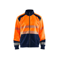 BLAKLADER 3558 High Vis Sweater Orange / Navy blue (Men) in Polyester Jersey