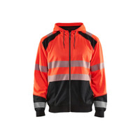 BLAKLADER 3546 High Vis Hoodie Hi-Vis Red / Black (Men) in Polyester Jersey