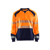 BLAKLADER 3541 High Vis Sweater Orange / Navy blue (Men) in Polyester Jersey