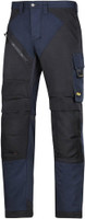 SNICKERS 6303 NavyBlue RuffWork Canvas Trousers are Heavy-duty work trousers with CORDURA® knee protection