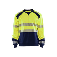 BLAKLADER 3541 High Vis Sweater Hi-Vis Yellow / Navy Blue (Men) in Polyester Jersey