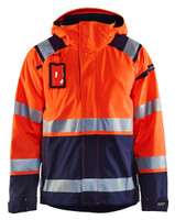 BLAKLADER Jacket | 4987 Mens High Vis Orange /Navy Blue Jacket with Full Zip and Reflective Tape in Polyester