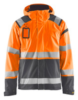 BLAKLADER Jacket | 4987 Mens High Vis Orange /Mid Grey Jacket with Full Zip and Reflective Tape in Polyester