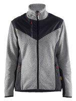 The BLAKLADER 5943 Women's Grey Melange and Black  Sweater Jacket is a stylish and functional knitted jacket designed for comfort and durability.
