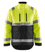 BLAKLADER  Work Jacket  4827  with  for BLAKLADER Jacket  4827 Mens High Vis The Blaklader Workwear High Vis Yellow Winter Polyester Jacket with Black details is perfect for those who work hard and play hard.