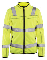 BLAKLADER Sweater | 4941 Mens High Vis Yellow Sweater with Full Zip Reflective Tape in Polyester Fleece