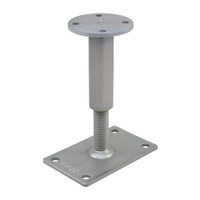 PITZL R / L Post Base M24 Height Adjustable 227mm High Right / Left Thread; Round Upper Plate – product display image; Steel, Application Timber Construction, Range PTP easy