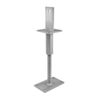 PITZL R / L Post Base M24 Height Adjustable 327mm High Right / Left Thread; Square Upper Plate 100x100x6mm