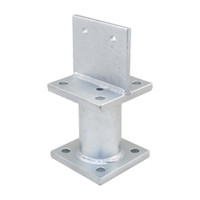 PITZL HEAVY DUTY Post Base Fixed 160mm High Lateral Strut 120 × 140 × 10 mm – product display image; Steel, Application Timber Construction, Range PTP plus